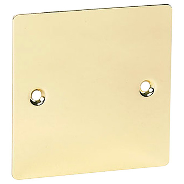 Electrical Blanking Plate, Single 1-Gang - Polished Brass