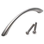 Bow Handle, Matt Nickel 110mm Long with Fixings