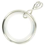 Loose Eye Silent Curtain Pole Rings, Chromed Metal, Inner Dimension 32mm (To Fit Poles up to 28mm Diameter) (6 Pack)