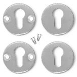 Euro Profile Escutcheons, Pair Polished Stainless Steel, 53mm Diameter