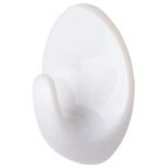 Self Adhesive Oval Hooks, Small White (6 Pack)