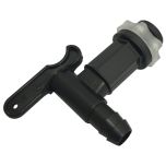 Push-Fit Water Butt/ Tank Tap, Black Plastic