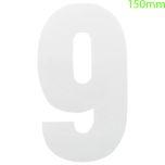 White Self Adhesive Vinyl Numeral, 150mm Number 9