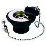 Unslotted Basin Waste Fitting with Plug & Chain, Plastic with Stainless Steel Flange, 32mm Waste