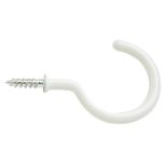 Cup Hooks, White Plastic Coated 50mm (10 Pack)