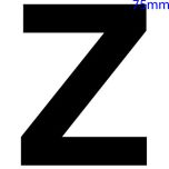 Black Self Adhesive Vinyl Letter, 75mm Letter Z