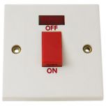 1-Gang Double Pole Switch with Neon, 45 Amp