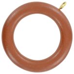 Screw Eye Curtain Pole Rings, Dark Brown Wood, Inner Dimension 45mm (To Fit Poles up to 40mm Diameter) (6 Pack)