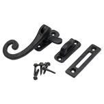 Curl Style Casement Fastener, Black Antique