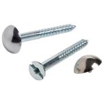 Mirror Screws, Zinc Plated 50mm, Chrome Domes (4 Pack)