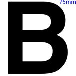 Black Self Adhesive Vinyl Letter, 75mm Letter B