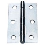 Butt Hinges, Zinc Plated Steel, 75 x 50mm (2 Pack)