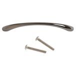 Bow Handle, Black Nickel Metal 75mm Long with Fixings