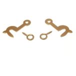 Picture Frame Side Hooks & Eyes, Brassed 25mm (8 Pack)