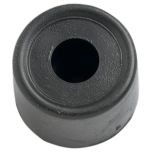 Round Door Stops, Flexi PVC Plastic, Black 28mm (10 Pack)