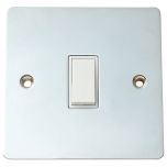 1-Gang 2-Way Light Switch, Flat Bright Chrome/ White Insert