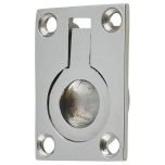 Rectangular Flush Ring Pull Handle, Chrome Plated 44 x 29mm