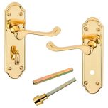 Urfic 14-100-455-01 WC Ashworth Bathroom Lever on Backplate, Polished Brass 170mm