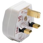 3-Pin Insulated Plug, "Tuff" 13 Amp White
