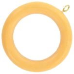 Screw Eye Curtain Pole Rings, Light Brown Wood, Inner Dimension 40mm (To Fit Poles up to 35mm Diameter) (6 Pack)