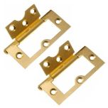 Flush Hinges, Brassed 75mm (2 Pack)