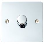 1-Gang 2-Way Dimmer Switch, 250 Watt, Flat Bright Chrome