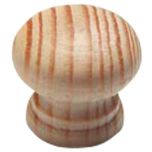 Unlacquered Pine Door Knobs, Drilled for Woodscrew/ Dowel Screw 50mm (5 Pack)