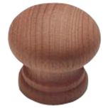 Unlacquered Beech Door Knobs, Drilled for Woodscrew/ Dowel Screw 40mm (4 Pack)