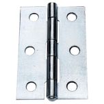 Butt Hinges, Zinc Plated Steel, 63 x 43mm (2 Pack)