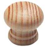 Unlacquered Pine Door Knobs, Drilled for Woodscrew/ Dowel Screw 60mm (5 Pack)