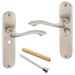 Urfic 54-640-465-05 PV Kensington Privacy Lever on Backplate, Satin Nickel 185mm