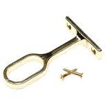 Wardrobe Bracket Centre Support for Oval Rod, Brassed