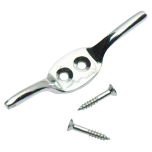 Cleat Hooks, Chrome Plated Brass, 50mm (2")  (2 Pack)