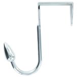 Over-Door Hanger, Single Oval Hook, Bright Chrome, Suitable for Doors Up To 38mm Thick