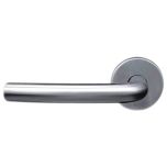 Cambridge Door Handle, Pair Satin Stainless Steel, 135mm