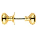 Victorian Style Rim Knob Set, Pair Solid Brass, 55mm Diameter