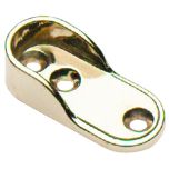 Wardrobe Oval Rail Rod Sockets, Brassed 15mm x 32mm (2 Pack)