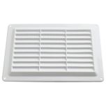 Fixed Louvre Vents With Flyscreen, White Plastic Surface Mounting, Overall Dimensions: 10" x 6.5"