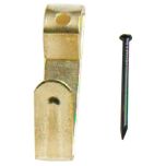 Brassed Single Pin Picture Hooks, 30mm x 8mm (Medium), Complete with 25mm Pins (15 Pack)