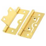 Flush Hinges, Brassed 63mm (2 Pack)