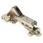 Slide-On Sprung Full Overlay 165° Cabinet Hinges, Cruciform Plate, ZP Steel 35mm (2 Pack)