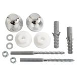 Washbasin Fixing Kit, Chrome with M8 x 100mm Dowel Screw