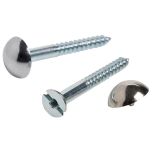 Mirror Screws, Zinc Plated 38mm, Chrome Domes (10 Pack)