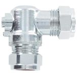 Angled Isolating Valve, Chromed 15mm