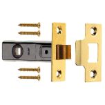 Tubular Mortice Latches, Brassed 63mm
