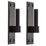 Heavy Duty Gate Hinge Bracket, Black Epoxy 134 x 38mm, Pin Diameter 13mm (2 Pack)