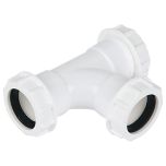 Waste Compression Fitting, Tee Connector 32mm