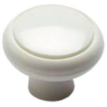 Plastic Cabinet/ Drawer Knobs, White 32mm (4 Pack)