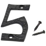 Black Antique Numeral, 75mm Number 5