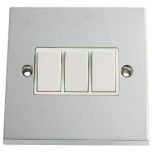 3-Gang 2-Way Light Switch, Chromed